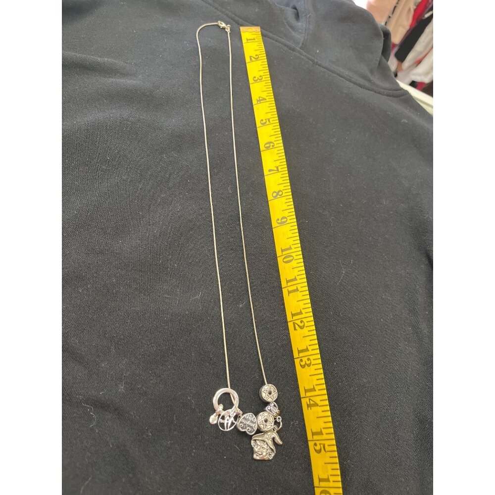 Sterling silver 925 wms 14.5" necklace with 6 charms SKU 9841